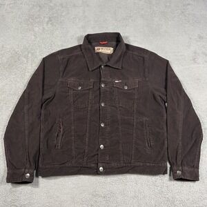 Iron And Resin Corduroy Trucker Jacket Mens XL Brown